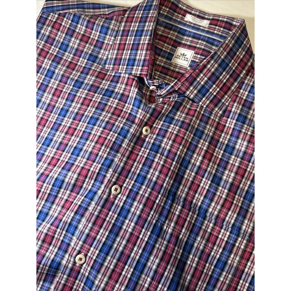 Peter Millar Shirt Mens XL  Blue Plaid 100% Cotton Long Sleeve Button Down - Picture 13 of 13